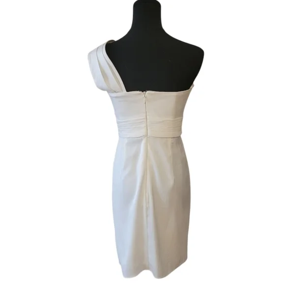 BCBG‎ White Palais One Shoulder Cocktail Dress Size 4 - Picture 5 of 6